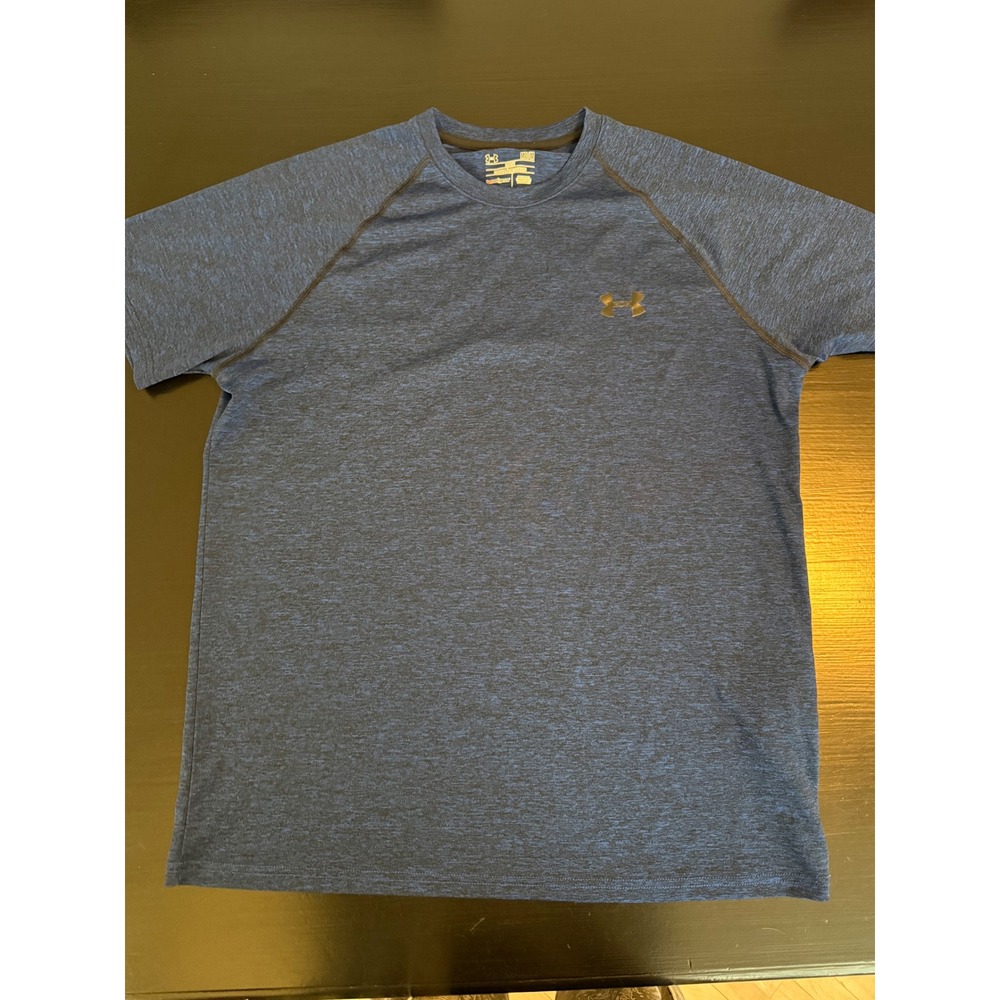 Under Armour Mens HeatGear Loose Fit Short Sleeve T-Shirt Blue Space Dye Medium